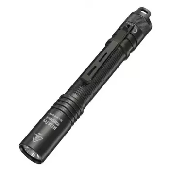 Rokas lukturītis Nitecore MT2A Pro — LED, iebūvēts Li‑Ion, USB uzlāde, 50 lm min, alumīnijs, IP68, 142,8 mm, 40 g, melns