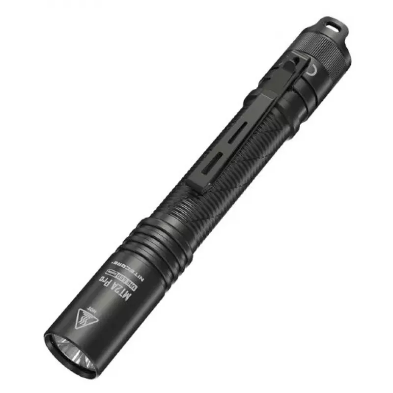 Rokas lukturītis Nitecore MT2A Pro — LED, iebūvēts Li‑Ion, USB uzlāde, 50 lm min, alumīnijs, IP68, 142,8 mm, 40 g, melns