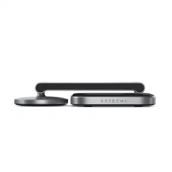 Satechi ST-Q21FM lādētājs bezvadu iekštelpu USB Type-C austiņām viedtālrunim pelēks