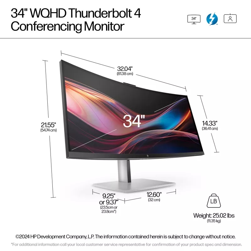 HP Series 7 Pro 34 collu WQHD konferences monitors - 734pm