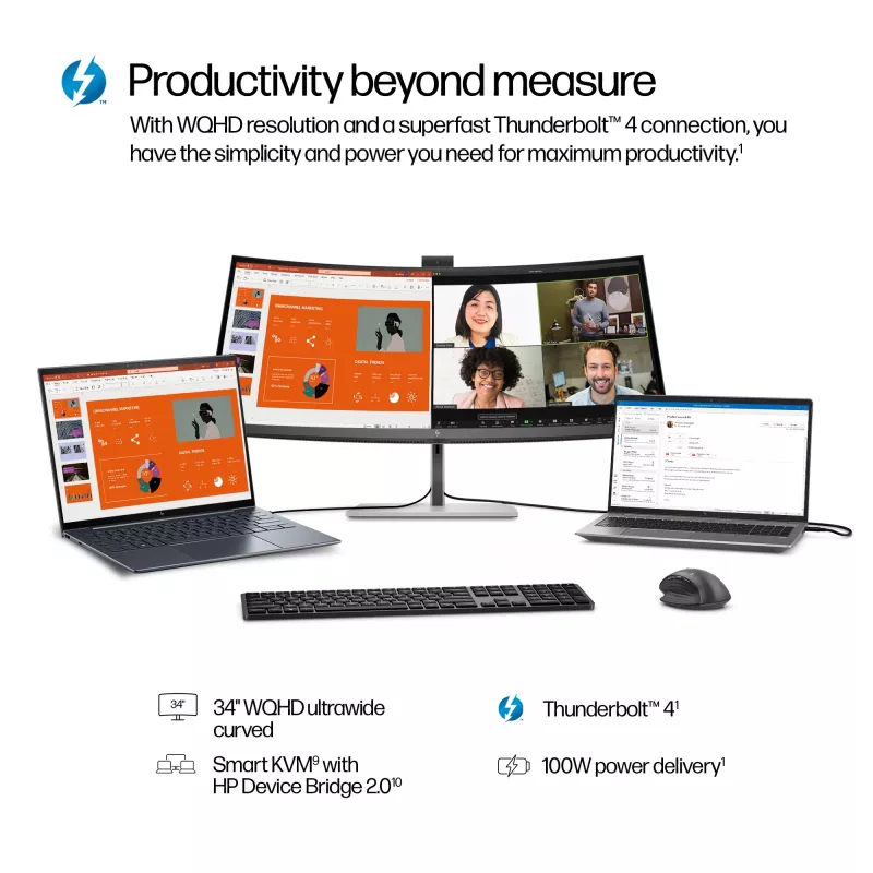 HP Series 7 Pro 34 collu WQHD konferences monitors - 734pm