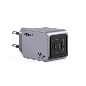 Ugreen 35008 mobilās ierīces lādētājs Universāls Pelēks Maiņstrāva Ātrā uzlāde Iekštelpu
