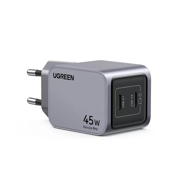 Ugreen 35008 mobilās ierīces lādētājs Universāls Pelēks Maiņstrāva Ātrā uzlāde Iekštelpu