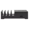 Manhattan uzlādes stacija ar bezvadu uzlādes paliktni (noņemamu), 1x bezvadu, 1x USB-C un 4x USB-A porti, bezvadu izeja: 2A, USB-C izeja: 3A, USB-A izejas: 1x 3A un 3x 2.4A maks., kabelis 1m, melna (strāvas kabelis: Euro 2 kontaktu spraudnis uz C7 astotnieka savienotāju)