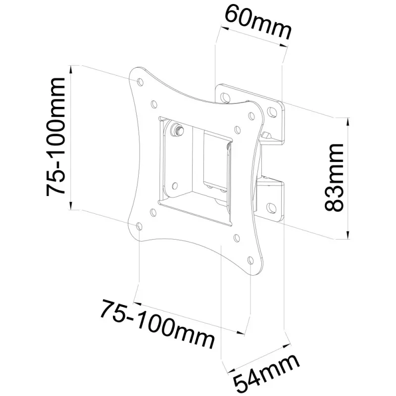 Techly ICA-LCD-901 76,2 cm (30 collu) Melns