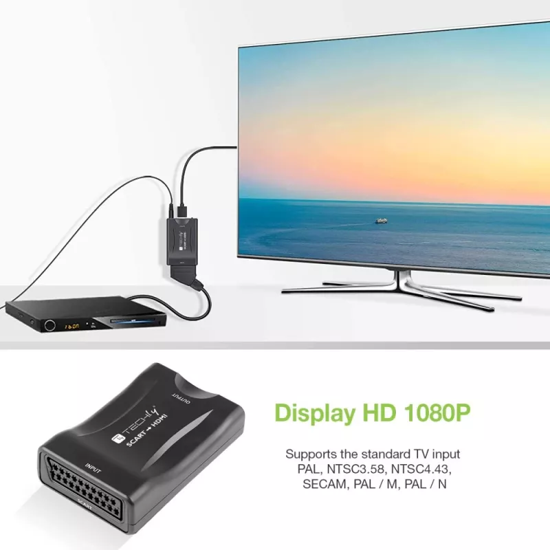 Techly IDATA SCART-HDMI3 video signāla pārveidotājs 1920 x 1080 pikseļi
