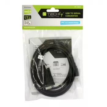 Seriālais kabelis Techly IDATA-USB2-SER-1 Melns 1,5 m USB Type-A DB-9