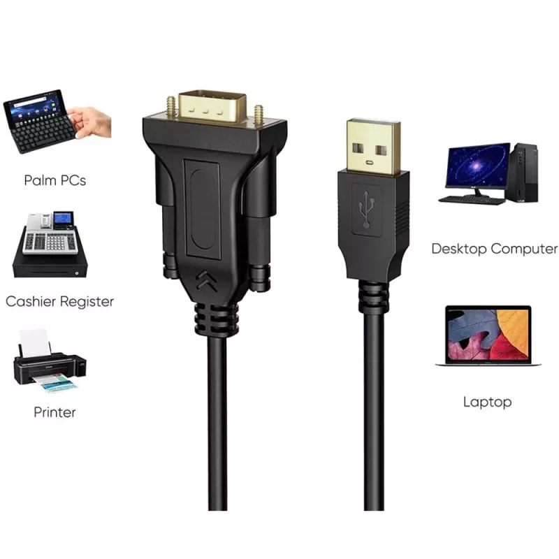 Seriālais kabelis Techly IDATA-USB2-SER-1 Melns 1,5 m USB Type-A DB-9