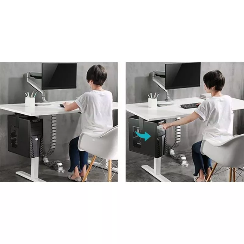Techly ICA-CS 66 CPU turētājs Zem galda CPU turētājs Melns