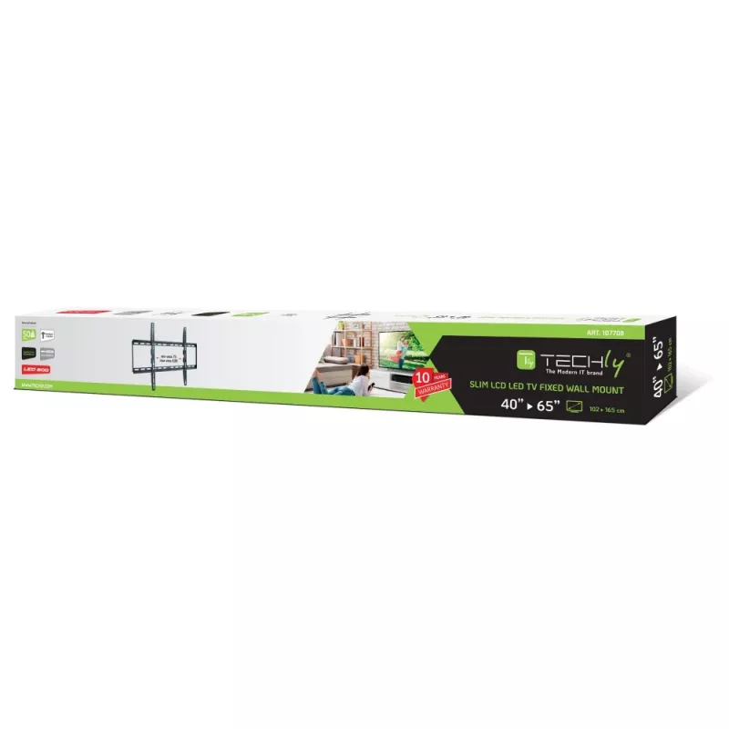 Techly ICA-PLB 162L TV sienas stiprinājums/statīvs 165,1 cm (65 collas) Melns
