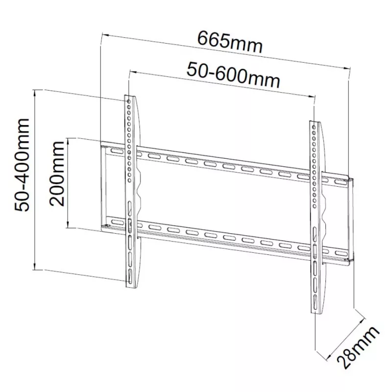 Techly ICA-PLB 162L TV sienas stiprinājums/statīvs 165,1 cm (65 collas) Melns