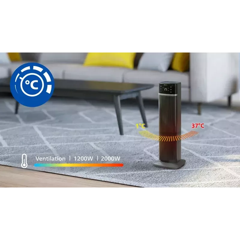 Ventilatora elektriskais sildītājs Philips 5000 sērijas Smart Tower keramiskais sildītājs
