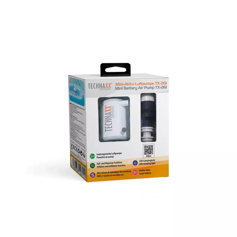 Elektriskais gaisa sūknis Technaxx TX-261 180 l/min Baterija 1360 mAh