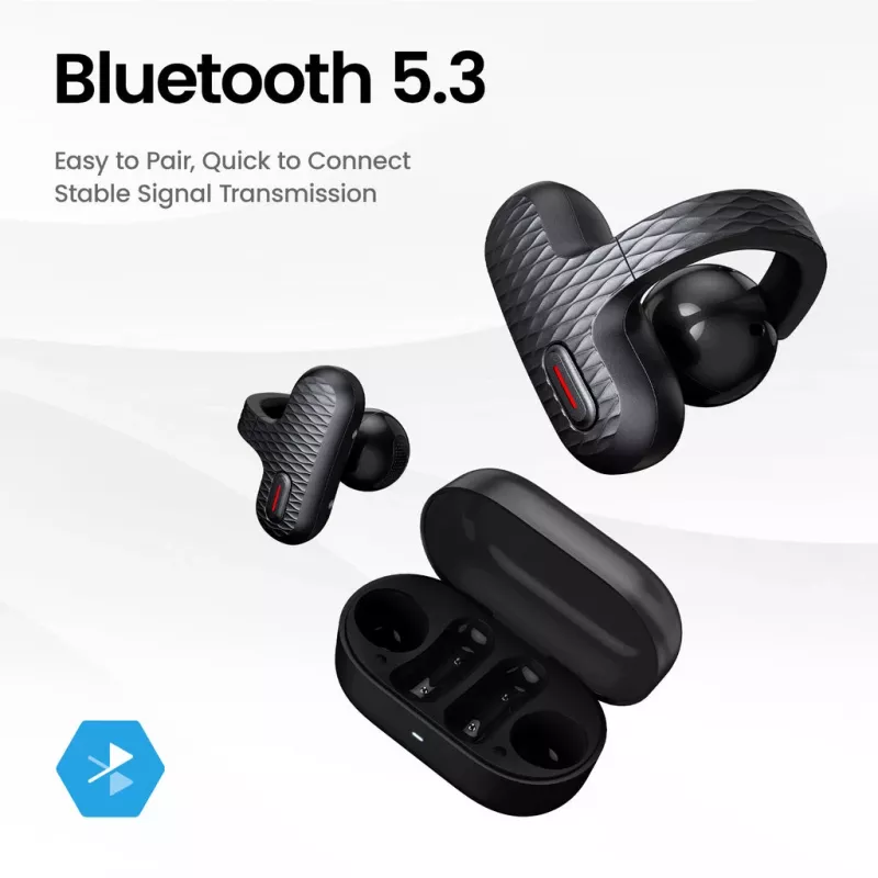 Amazfit Up Bezvadu austiņas Atvērtā tipa Zvaniem/Mūzikai USB Type-C Melnas