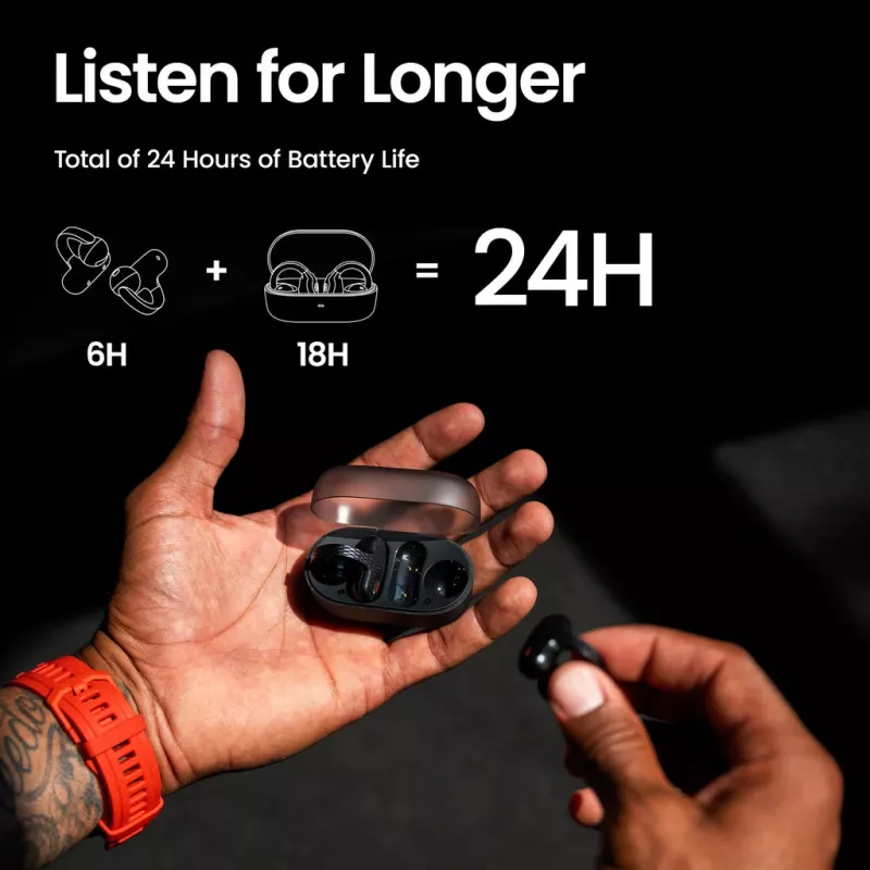Amazfit Up Bezvadu austiņas Atvērtā tipa Zvaniem/Mūzikai USB Type-C Melnas