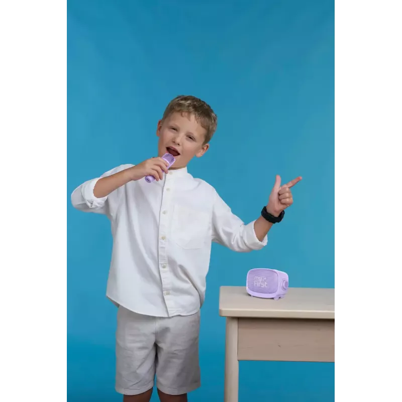 Pārnēsājams bērnu skaļrunis MYFIRST myFirst Voice 2 — violets, kompakts uzlādējams audio atskaņotājs bērniem