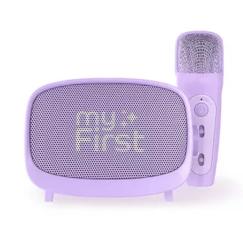 Pārnēsājams bērnu skaļrunis MYFIRST myFirst Voice 2 — violets, kompakts uzlādējams audio atskaņotājs bērniem