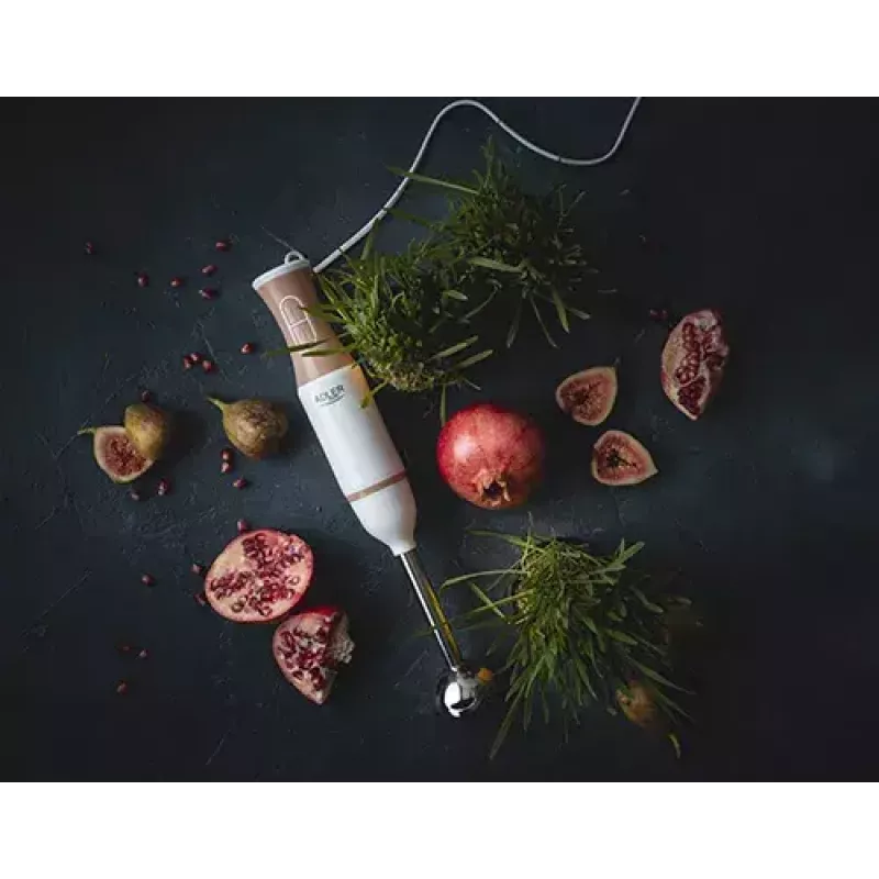 Iegremdējamais blenderis Adler AD 4616 — rokas blenderis, 500 W maks., 2 ātrumi, nerūsējošā tērauda asmeņi, balts
