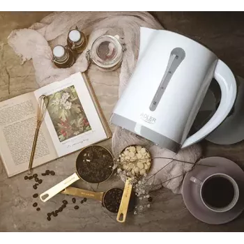 Elektriskā tējkanna Adler AD 1244 — 2,5 L, 2200 W, balta, paslēpts sildelements