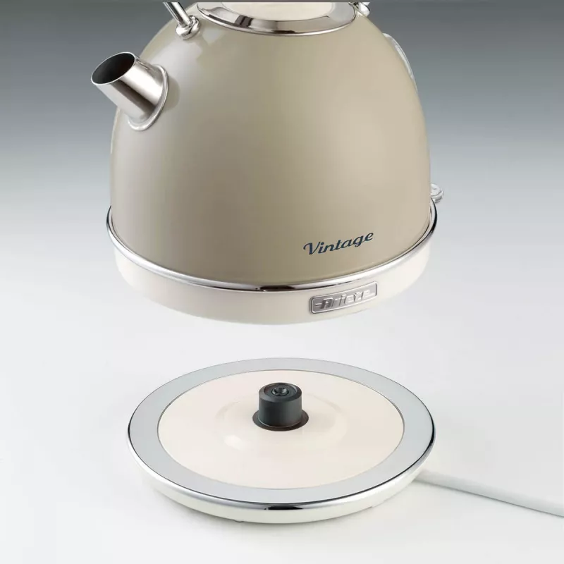 Ariete 2877 Tējkanna Vintage, 1,7L, Bezvadu, Bēša, 1.7 L, 2000 W, Bēša, Ūdens līmeņa indikators, Bezvadu, Filtrēšana