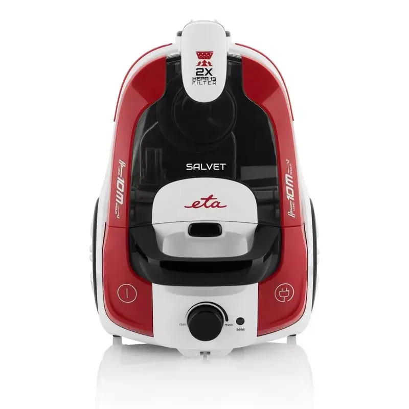 Bezmaisa putekļu sūcējs ETA ETA051390000 — 700 W, 2,2 L, HEPA, 70 dB (balts/sarkans/melns)