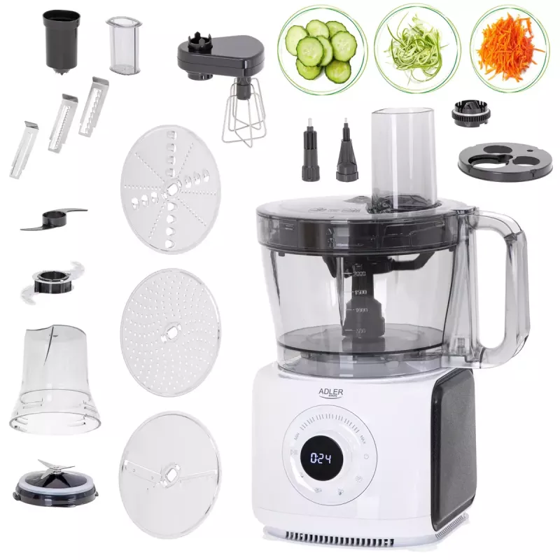 Adler AD 4224 virtuves kombains, 1000 W, 2 l trauks, 7 ātrumi, balts