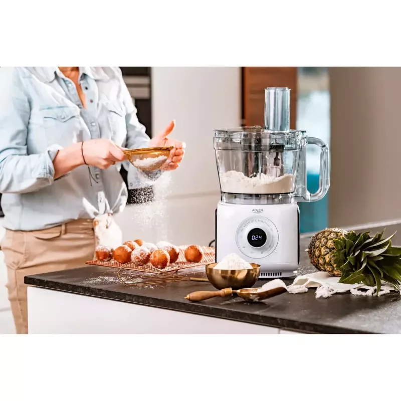 Adler AD 4224 virtuves kombains, 1000 W, 2 l trauks, 7 ātrumi, balts