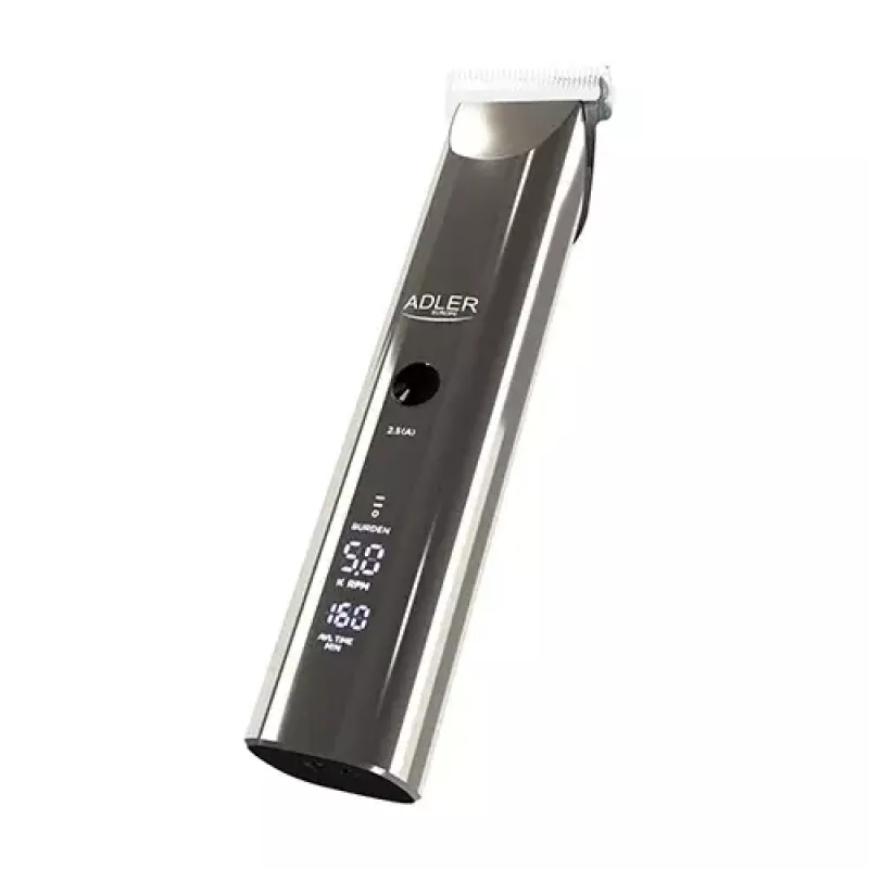 Adler AD 2834 matu griežamā mašīna, no 3 mm līdz 1,2 cm, 4 uzgaļi, LCD, sudraba