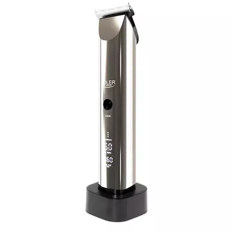 Adler AD 2834 matu griežamā mašīna, no 3 mm līdz 1,2 cm, 4 uzgaļi, LCD, sudraba