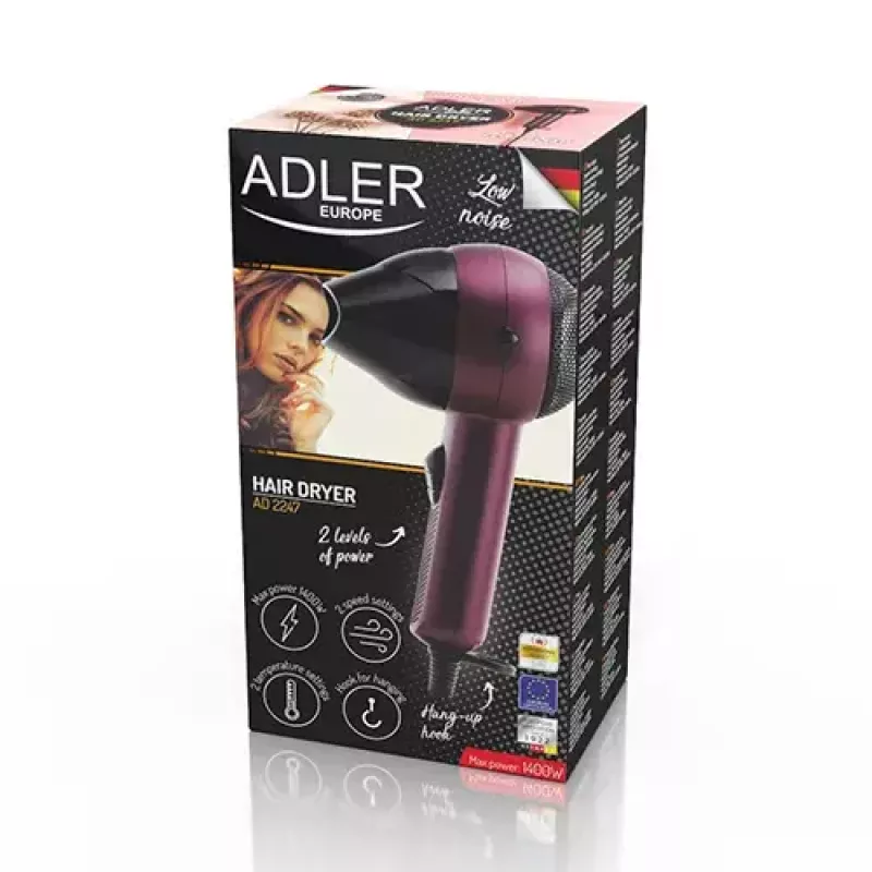 Matu žāvētājs Adler AD 2247 1400 W violets