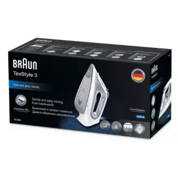 Braun TexStyle 3 SI3054GY Tvaika gludeklis Ar keramikas zoli 2400 W Pelēks