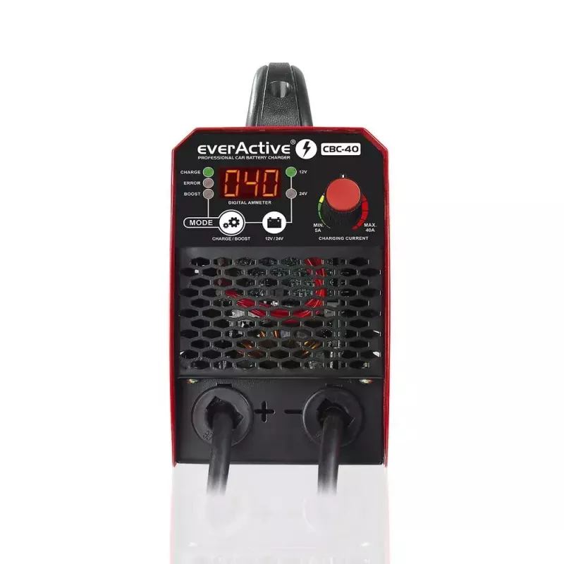 Auto lādētājs everActive CBC40 12V/24V, transportlīdzekļa akumulatora lādētājs, saderīgs ar 12V un 24V sistēmām