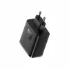 Fast charger Baseus Cube Pro 65W — 3 pieslēgvietas (2×USB-C, 1×USB-A), 110–240 V, maiņstrāva, iekštelpām, universāla savietojamība, melns, 0,154 kg
