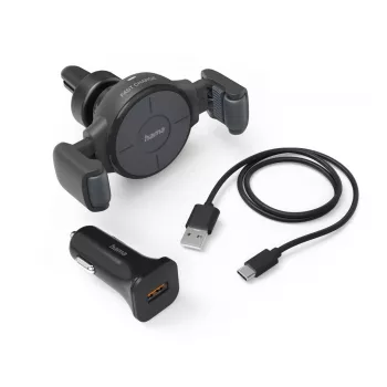 Hama FC10 Flex-Set viedtālruņa automašīnas lādētājs un turētājs, antracīta krāsa