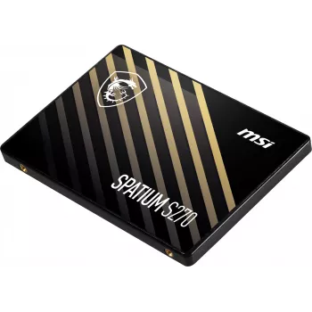2.5 collu SATA III SSD MSI SPATIUM S270 480GB — 3D NAND, 450 MB/s rakstīšanas ātrums, 2 M h MTBF