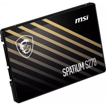 2.5 collu SATA III SSD MSI SPATIUM S270 480GB — 3D NAND, 450 MB/s rakstīšanas ātrums, 2 M h MTBF