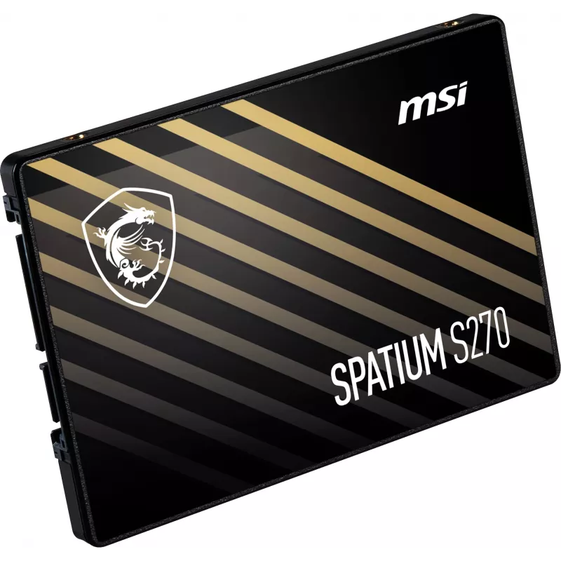 2.5 collu SATA III SSD MSI SPATIUM S270 480GB — 3D NAND, 450 MB/s rakstīšanas ātrums, 2 M h MTBF
