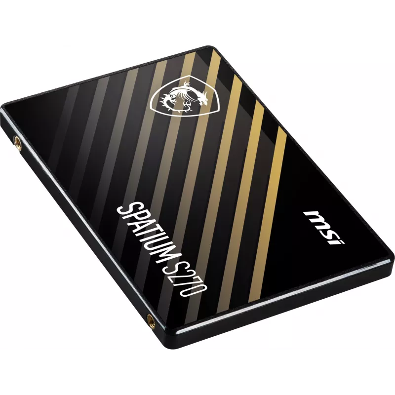 2.5 collu SATA III SSD MSI SPATIUM S270 480GB — 3D NAND, 450 MB/s rakstīšanas ātrums, 2 M h MTBF