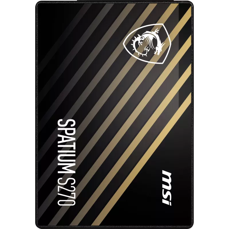 2.5 collu SATA III SSD MSI SPATIUM S270 480GB — 3D NAND, 450 MB/s rakstīšanas ātrums, 2 M h MTBF