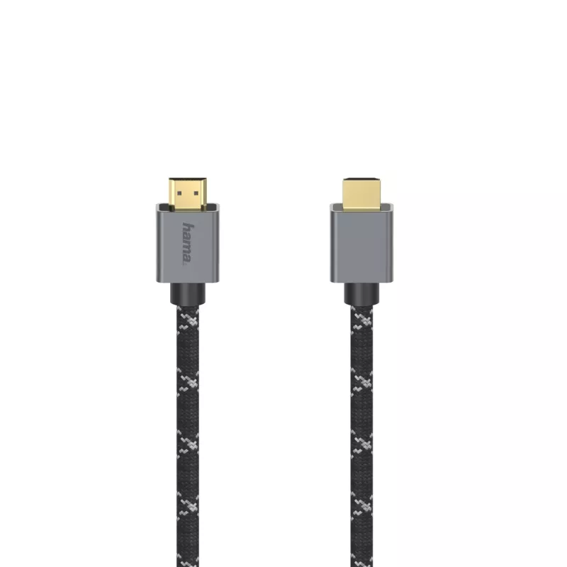 Hama 00200504 HDMI kabelis 2 m HDMI A tipa (standarta) melns, pelēks