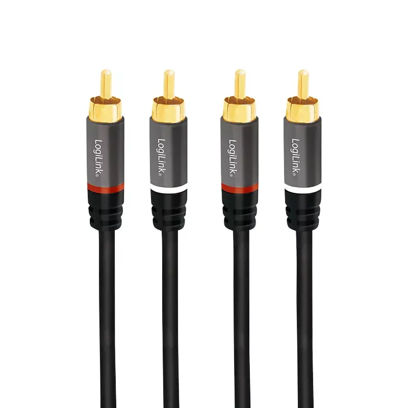 Audio kabelis LogiLink CA1206 3m 2xRCA melns