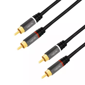 Audio kabelis LogiLink CA1206 3m 2xRCA melns