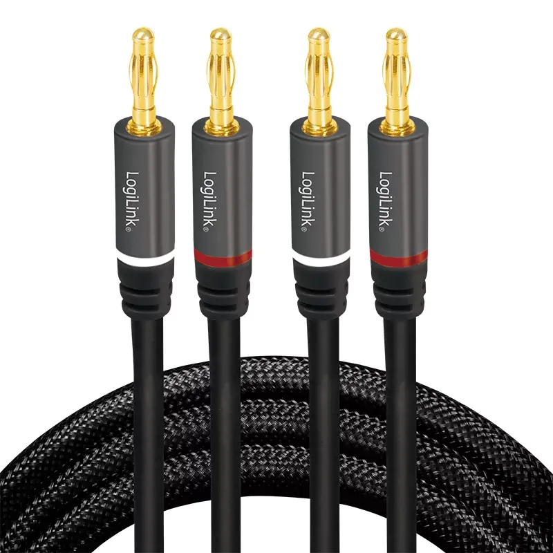 Audio kabelis LogiLink CA1211 5m 2x Banana melns