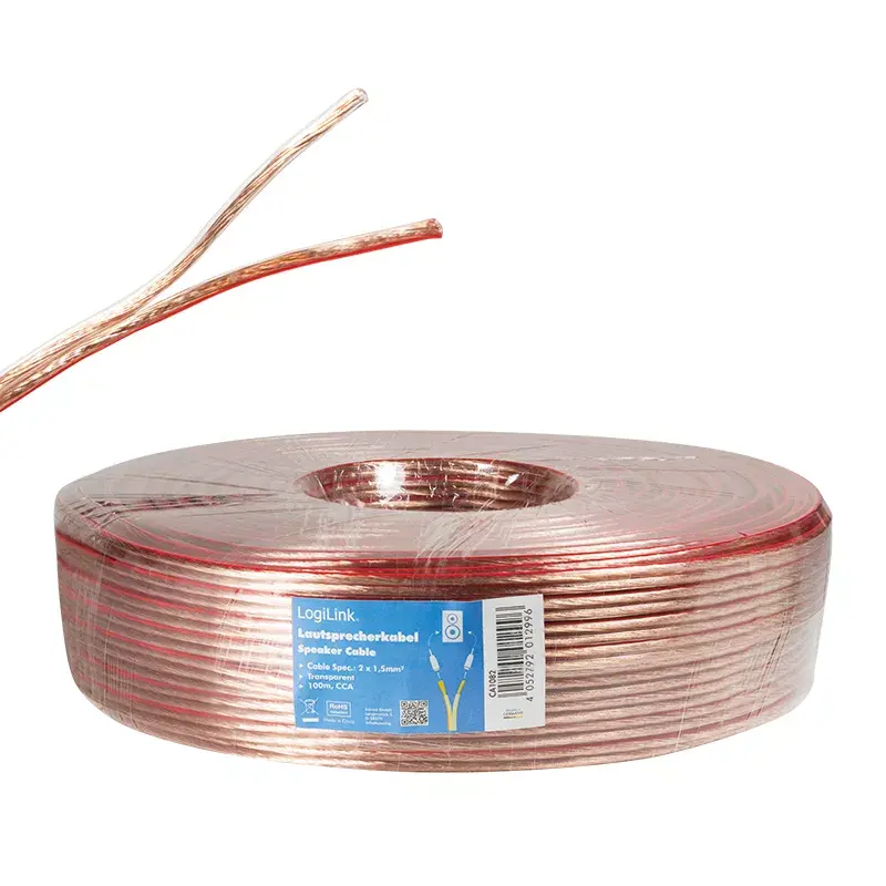Audio kabelis LogiLink CA1082 100 m caurspīdīgs