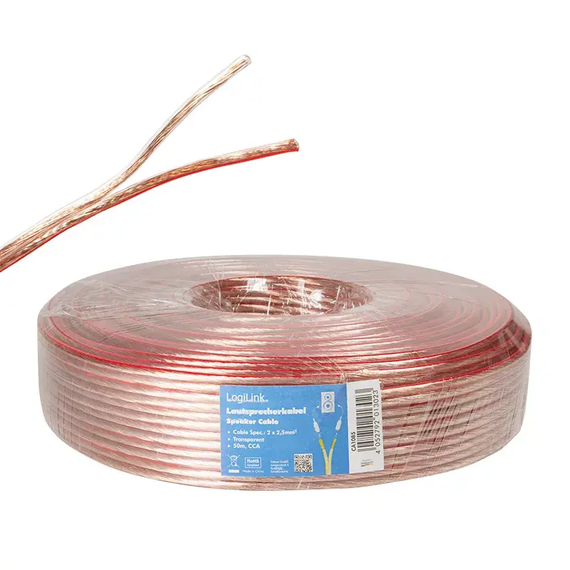 Audio kabelis LogiLink CA1085 50m caurspīdīgs
