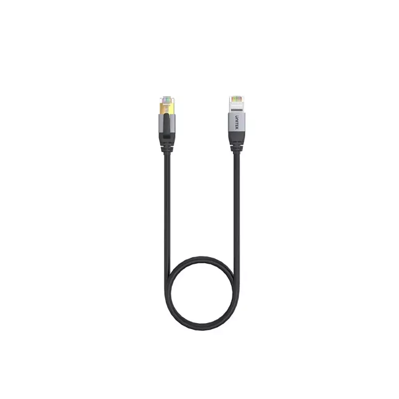 Tīkla kabelis UNITEK C18149AGY03-2M RJ-45 Cat8 2m Melns