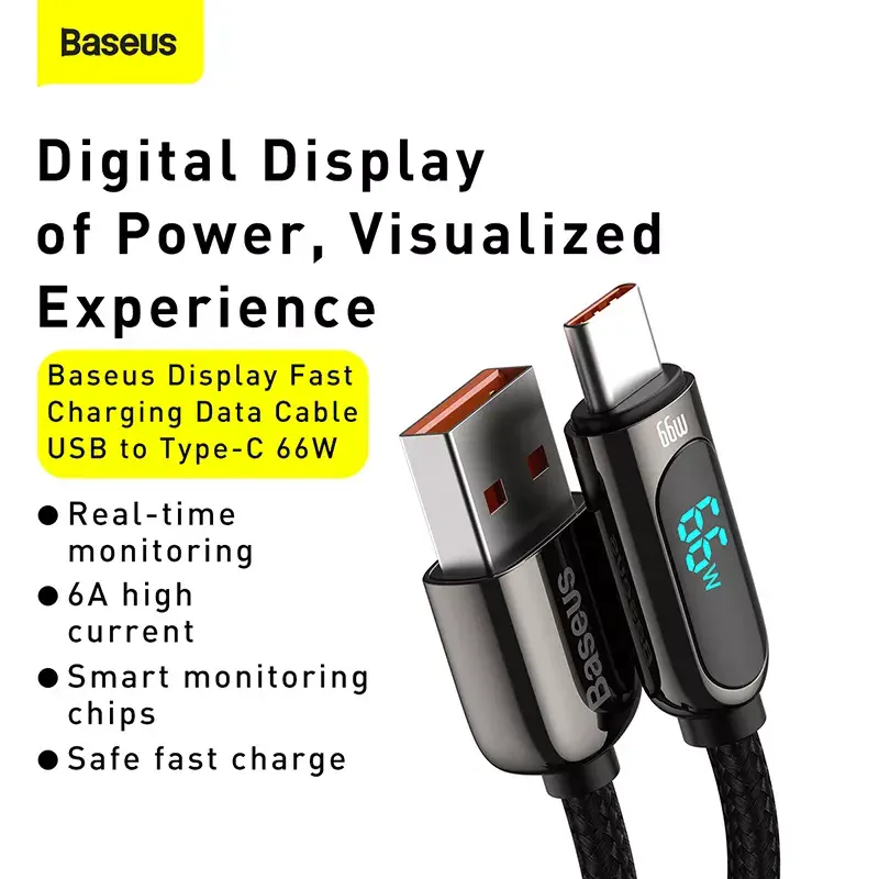 USB kabelis Baseus CASX020001 1m USB A USB C melns