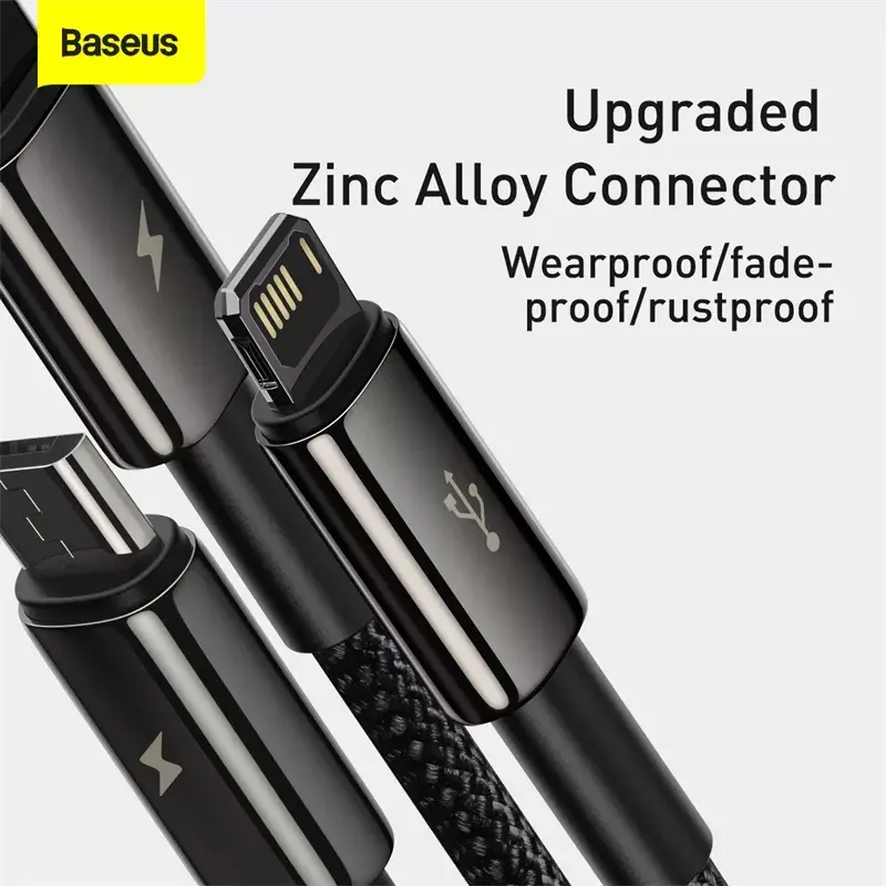 3-in-1 USB kabelis Baseus Tungsten Gold CAMLTWJ-01