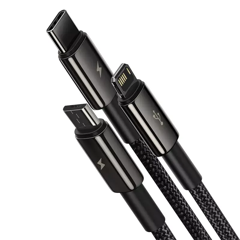 3-in-1 USB kabelis Baseus Tungsten Gold CAMLTWJ-01