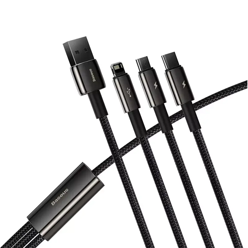 3-in-1 USB kabelis Baseus Tungsten Gold CAMLTWJ-01